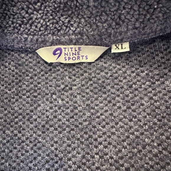 Vintage Title Nine Sports Sweater Sz XL Pullover 1/4 Zip Fleece Blue Made USA - Picture 6 of 7